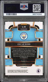 2023-24 Panini Select Premier League 64 Oscar Bobb White Ice RC 64/85 PSA 10
