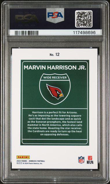 2024 Donruss #12 Marvin Harrison Jr. Downtown! Rookie RC SSP PSA 10