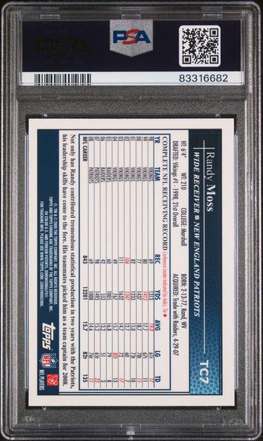 2009 Topps Chrome 7 Randy Moss PSA 10
