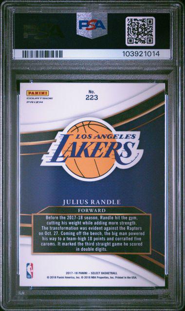 2017 Panini Select 223 Julius Randle Zebra Courtside SSP PSA 10