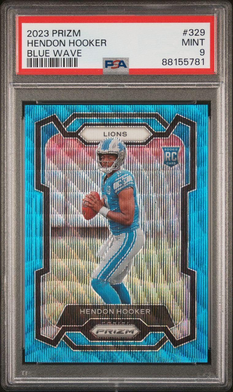 2023 Panini Prizm 329 Hendon Hooker Blue Wave RC 38/199 PSA 9