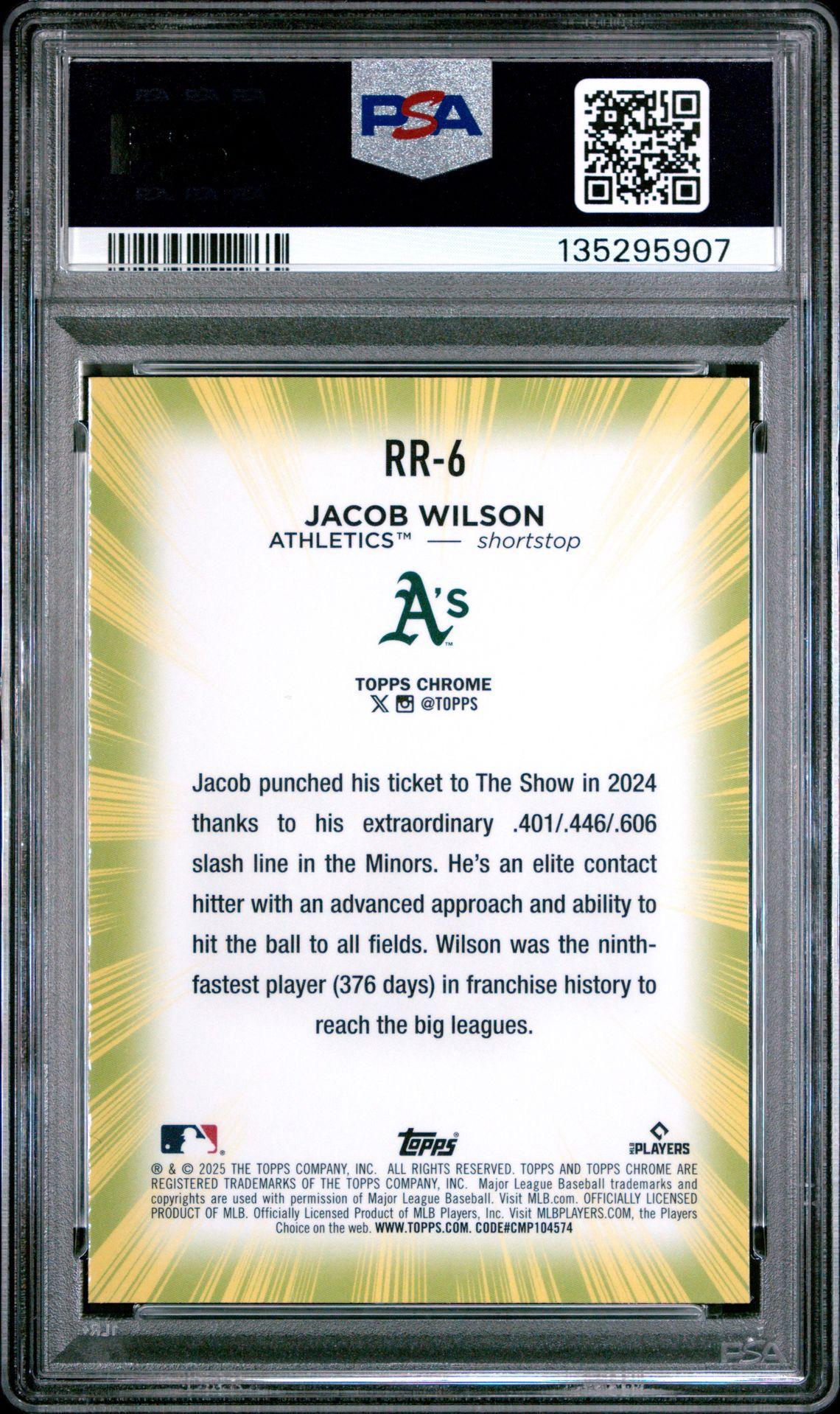 *AT PSA* 2025 Topps Chrome Radiating Rookies Jacob Wilson SSP RC