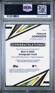 2022 Bowman's Best Termarr Johnson Gold Refractor Auto 5/50 PSA 9