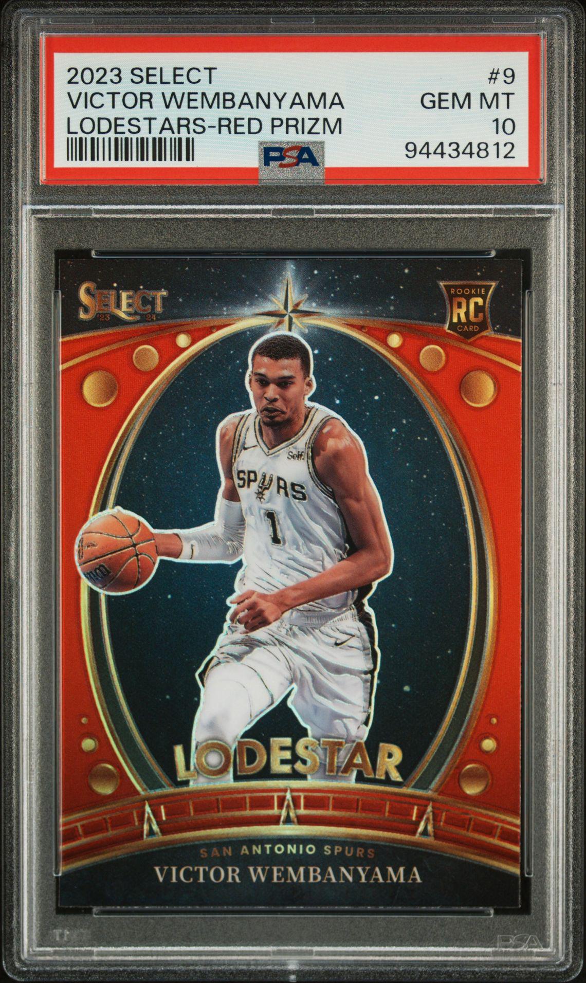 2023 Panini Select 9 Victor Wembanyama Lodestars-Red Prizm PSA 10