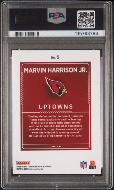 2024 Donruss Optic #5 Marvin Harrison Jr. Uptowns RC SP PSA 9