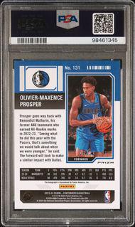 2023-24 Contenders 131 Olivier-Maxence Prosper FOTL Premium Edition Blue Shimmer RC Auto 16/21 PSA 10