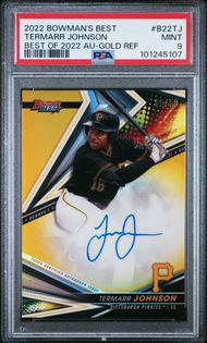 2022 Bowman's Best Termarr Johnson Gold Refractor Auto 5/50 PSA 9