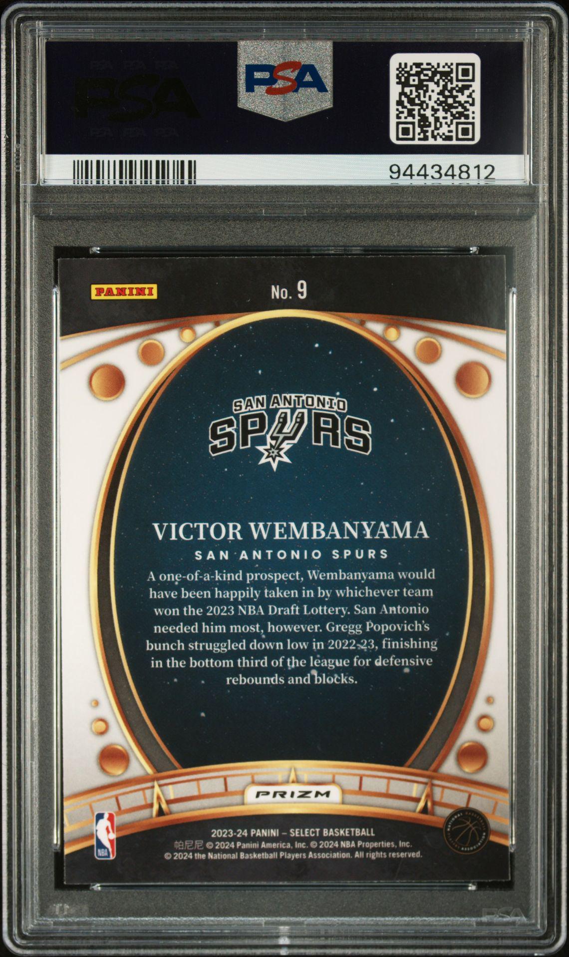 2023 Panini Select 9 Victor Wembanyama Lodestars-Red Prizm PSA 10