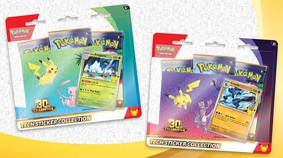 Pokemon 30th Anniversary Tech Stickers 3 Pack Blister