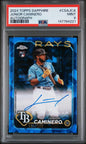 2024 Topps Chrome Sapphire Junior Caminero RC Auto 195/199 PSA 9