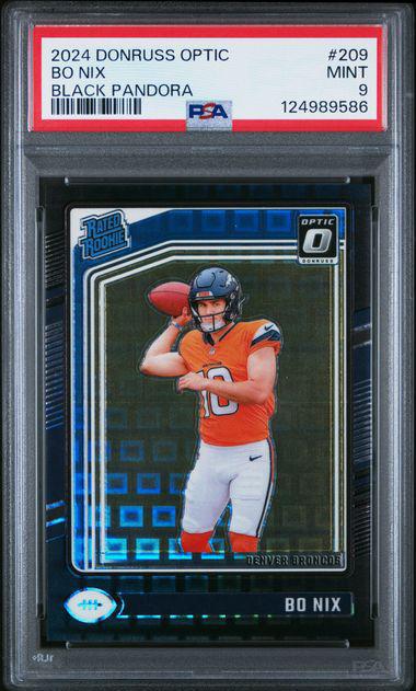 2024 Donruss Optic #209 Bo Nix Black Pandora RC 20/25 PSA 9