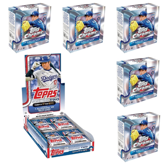 (1) 2025 Series 2 Fanatics Fest Exclusive Baseball Hobby Box (5) 2025 Topps Chrome Baseball Mega Boxes- PYT Break #460