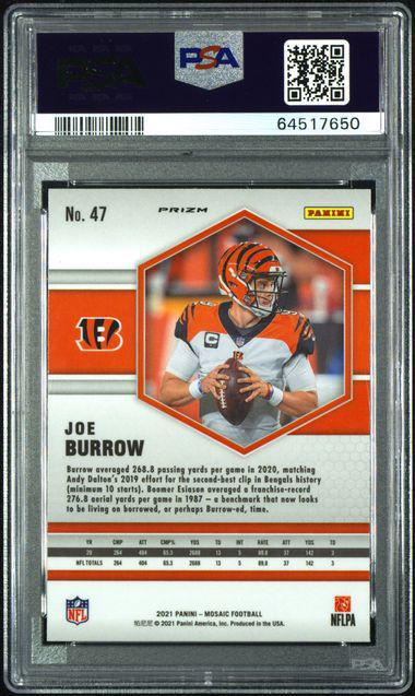 2021 Mosaic 47 Joe Burrow Genesis SSP PSA 10