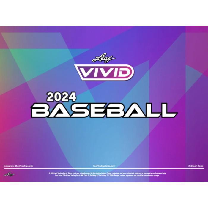 2024 Leaf Vivid Baseball Hobby Box (5 Autos)