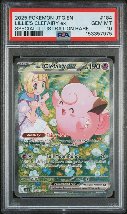 2025 Pokemon Journey Together 184/159 Lillie's Clefairy EX SIR Full Art PSA 10