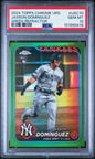 2024 Topps Chrome Update 70 Jasson Dominguez Green Debut RC 55/99 PSA 10
