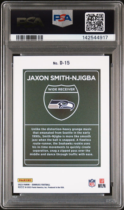 2023 Panini Donruss D-15 Jaxon Smith-Njigba Downtown RC SSP PSA 10