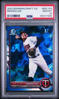 2022 Bowman Draft Sapphire Edition Brooks Lee 1st Chrome PSA 10