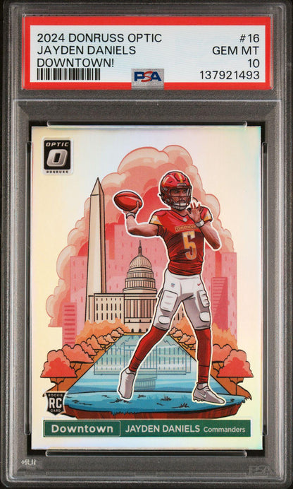 2024 Panini Optic #16 Jayden Daniels Downtown RC SSP PSA 10
