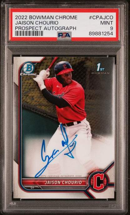 2022 Bowman Chrome Prospect Autographs CPAJCO Jaison Churio PSA 9