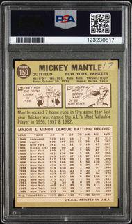1967 Topps 150 Mickey Mantle PSA 4 VG-EX (MK) Pen on Back