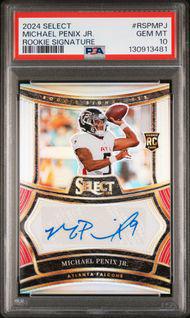 2024 Panini Select Rookie Signatures Michael Penix Jr RC Auto 268/399 PSA 10