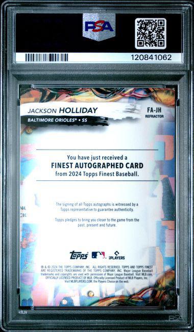 2024 Finest Jackson Holliday Rookie Auto Refractor PSA 9