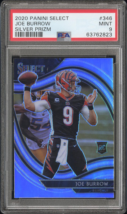 2020 Panini Select 346 Joe Burrow Field Level Silver RC PSA 9
