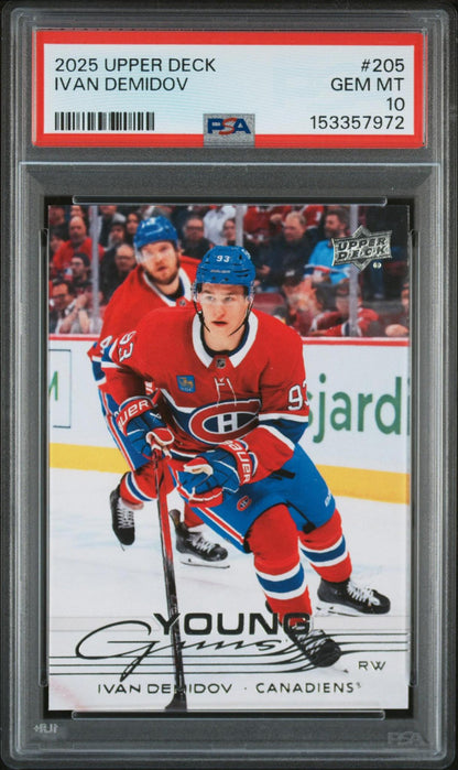 2025 Upper Deck #205 Ivan Demidov Young Guns RC PSA 10