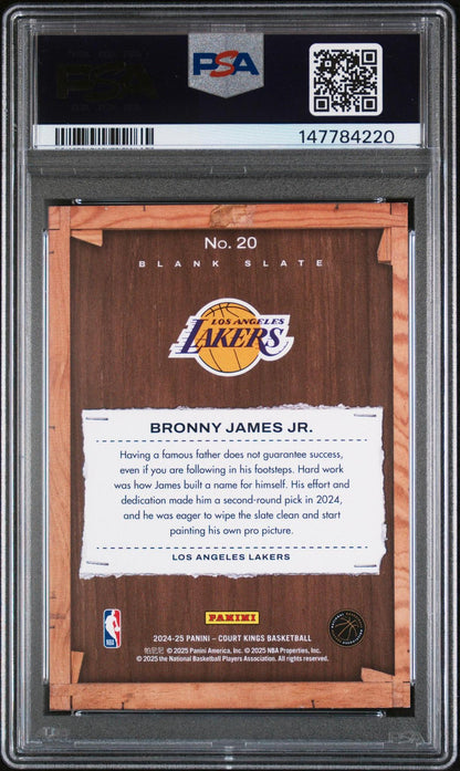2024-25 Court Kings 20 Bronny James Jr. Blank Slate RC SSP PSA 9