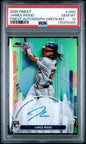 2025 Topps Finest Rookie Auto James Wood Green RC Auto 17/75 PSA 10