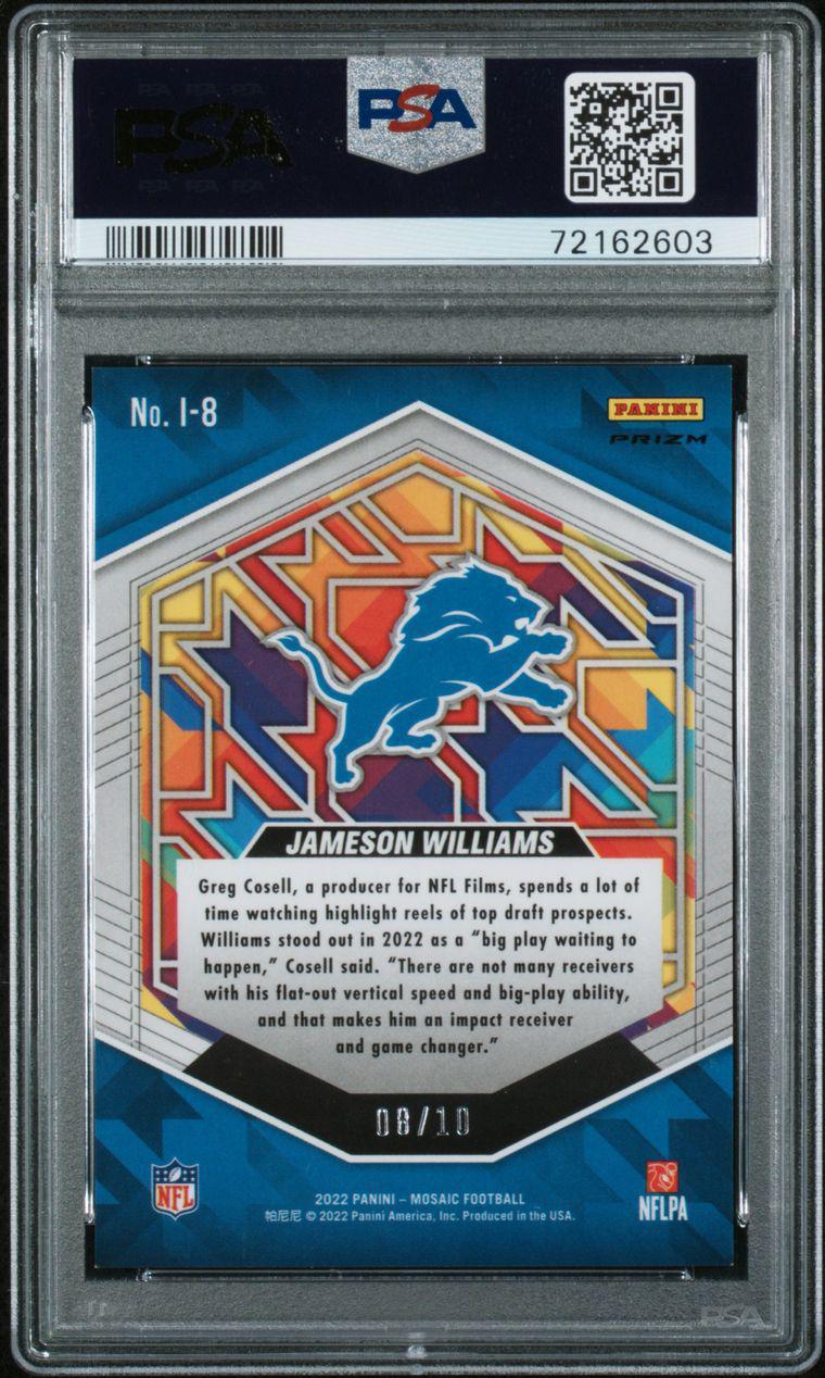 2022 Mosaic I8 Jameson Williams Introductions Gold RC 8/10 PSA 9