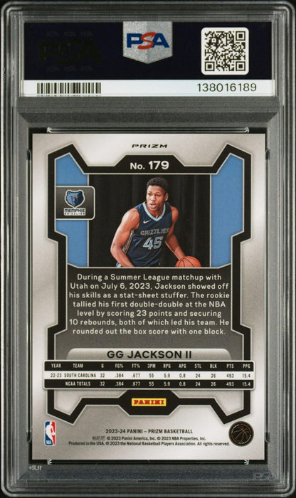 2023-24 Panini Prizm 179 GG Jackson II King Snake RC SSP PSA 10