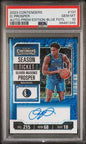 2023-24 Contenders 131 Olivier-Maxence Prosper FOTL Premium Edition Blue Shimmer RC Auto 16/21 PSA 10