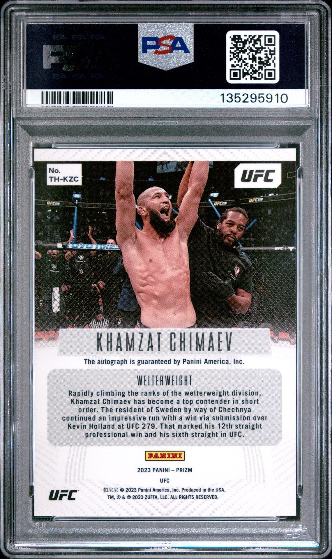 2023 Prizm UFC Khamzat Chimaev Flashback Auto SP PSA 10