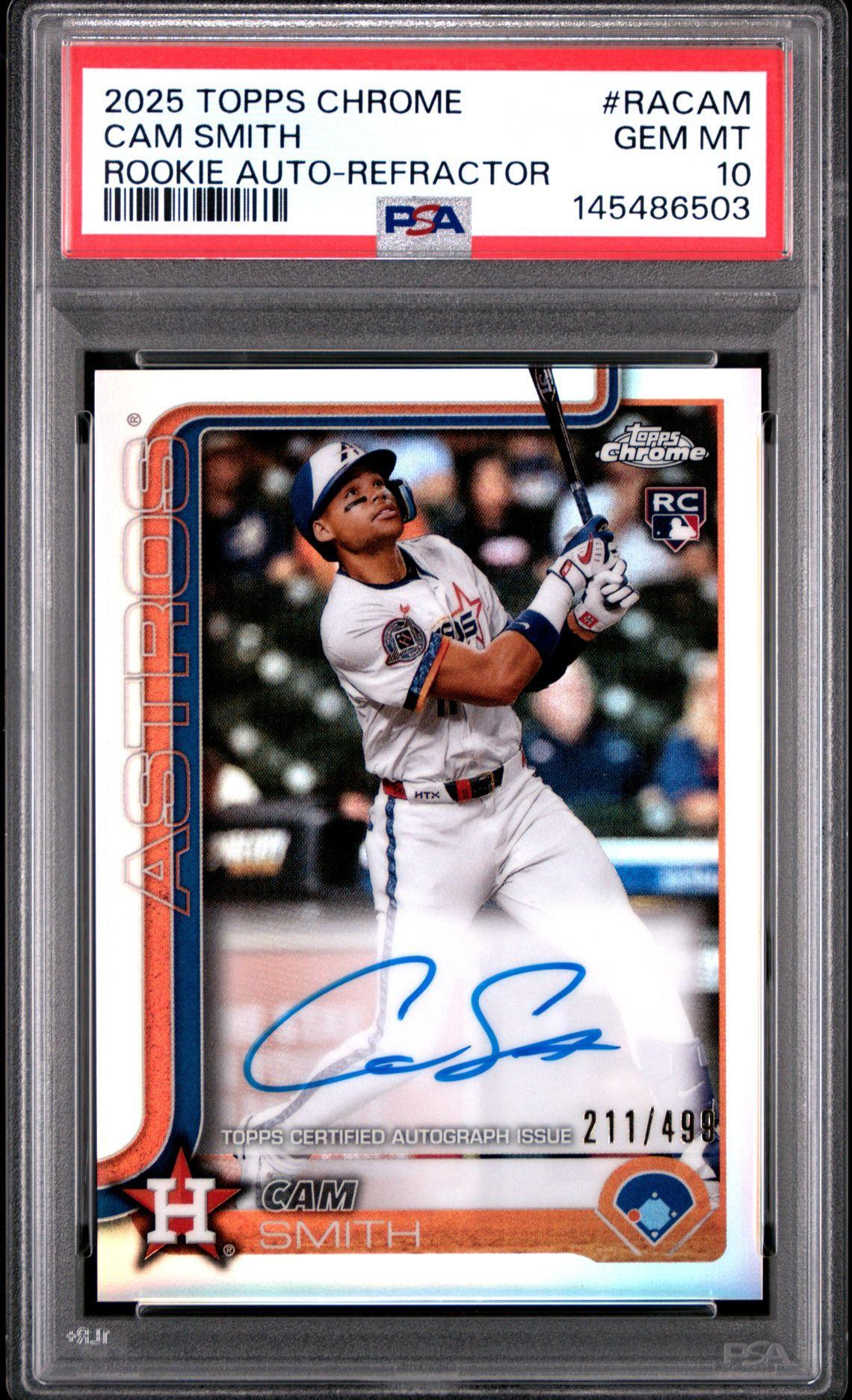 2025 Topps Chrome Cam Smith Refractor Auto RC 211/499 PSA 10