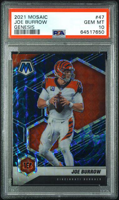 2021 Mosaic 47 Joe Burrow Genesis SSP PSA 10