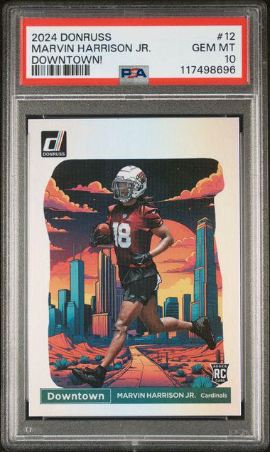 2024 Donruss #12 Marvin Harrison Jr. Downtown! Rookie RC SSP PSA 10