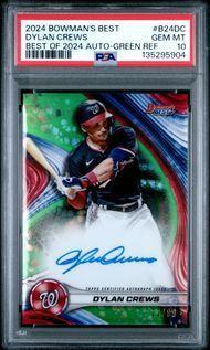2024 Finest Best of 2024 Dylan Crews Green Auto 22/99 PSA 10
