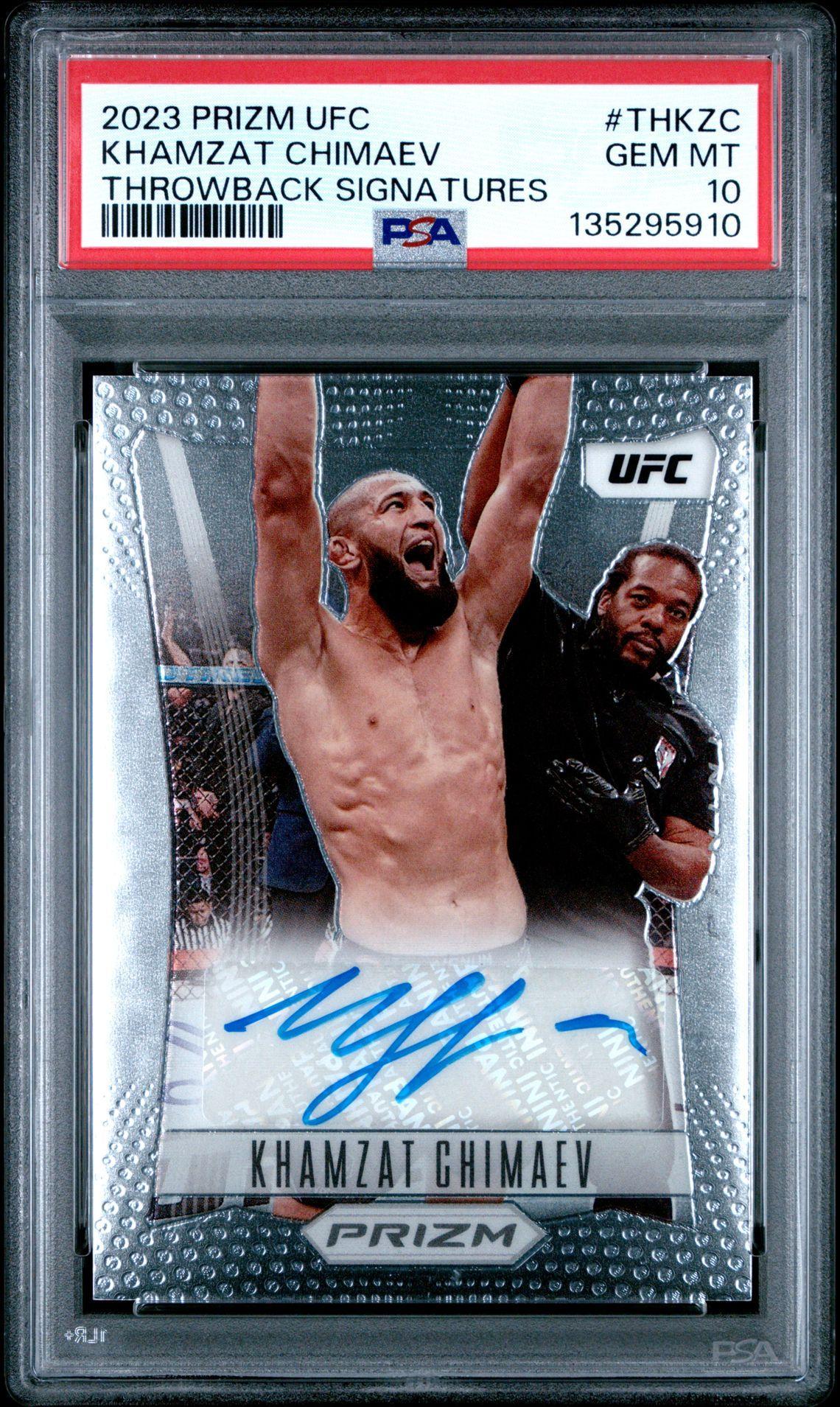 2023 Prizm UFC Khamzat Chimaev Flashback Auto SP PSA 10