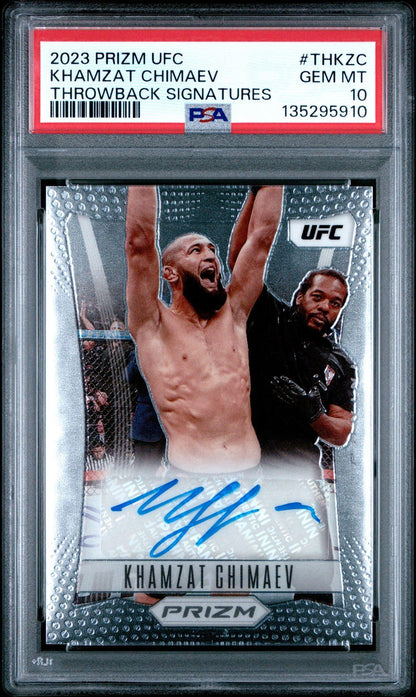 2023 Prizm UFC Khamzat Chimaev Flashback Auto SP PSA 10