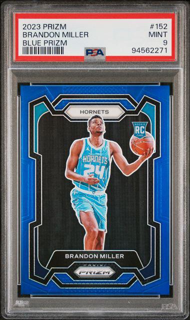 2023-24 Panini 152 Brandon Miller Blue Prizm RC 113/199 PSA 9