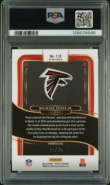 2024 Select 110 Michael Penix Jr. Blue & Orange Shock RC 17/35 PSA 10