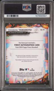 2024 Topps Finest Rookie Auto Yoshinobu Yamamoto Gold Auto 23/50 PSA 10 RC