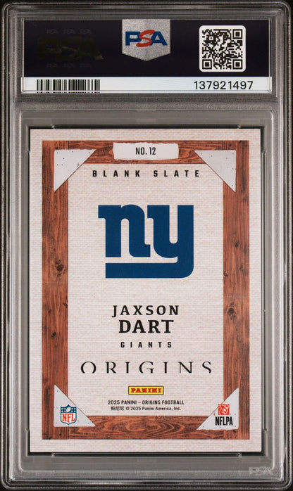 2025 Panini Origins 12 Jaxson Dart Blank Slate RC SSP PSA 10