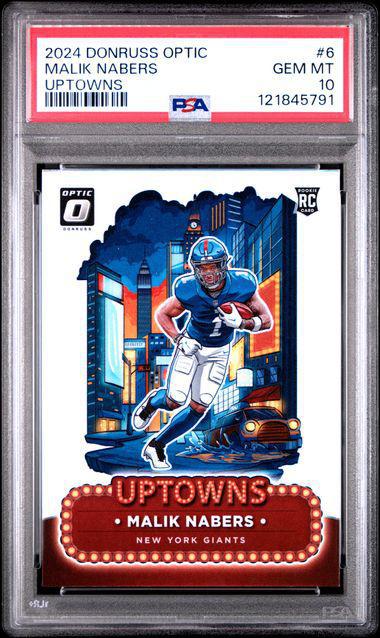 2024 Panini Optic #6 Malik Nabers Uptowns Case Hit PSA 10 Rookie