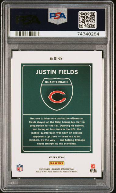 2021 Donruss Optic Justin Fields Downtown! RC SSP PSA 10