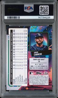 2024 Topps Chrome Cosmic #1 Junior Caminero Orange Raywave Rookie 23/25 Rookie PSA 10