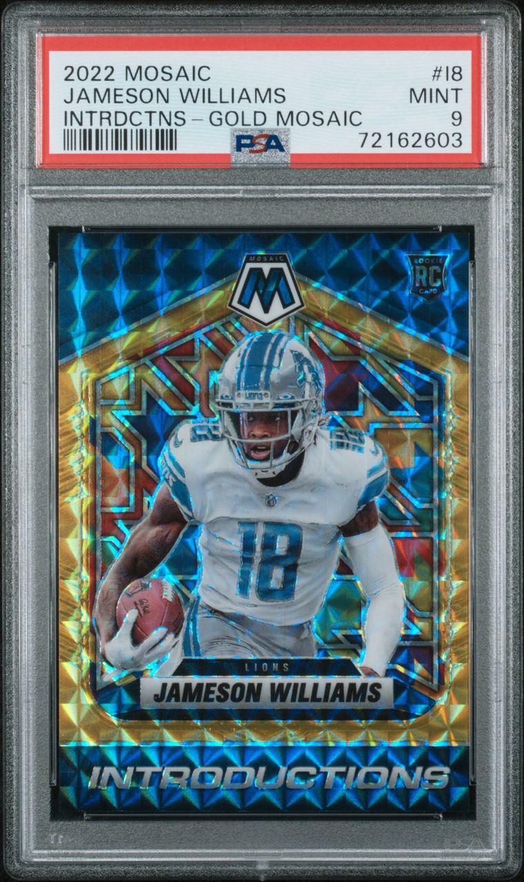 2022 Mosaic I8 Jameson Williams Introductions Gold RC 8/10 PSA 9