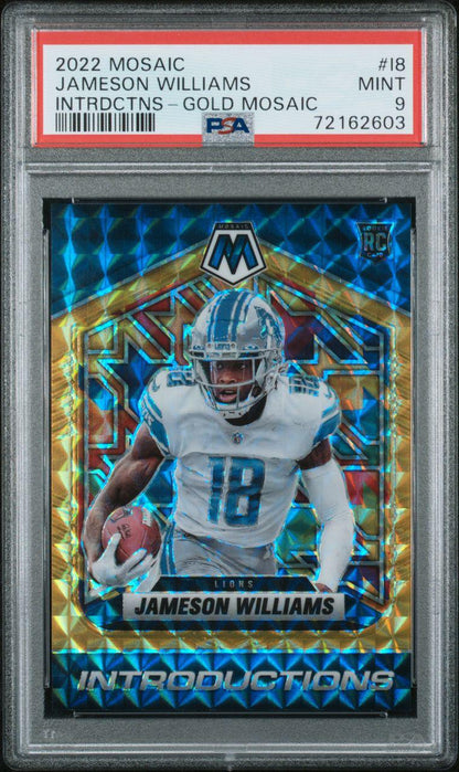 2022 Mosaic I8 Jameson Williams Introductions Gold RC 8/10 PSA 9